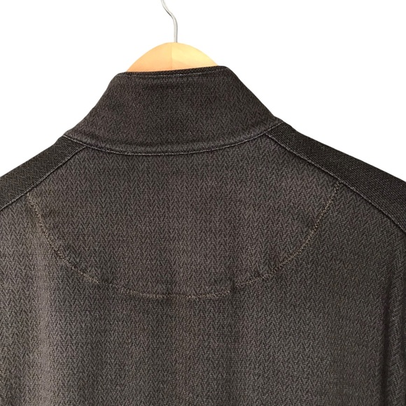 Hugo Boss Cannobio Cotton Full Zip Sweater Jacket Mock Neck Brown Herringbone XL - Picture 8 of 15